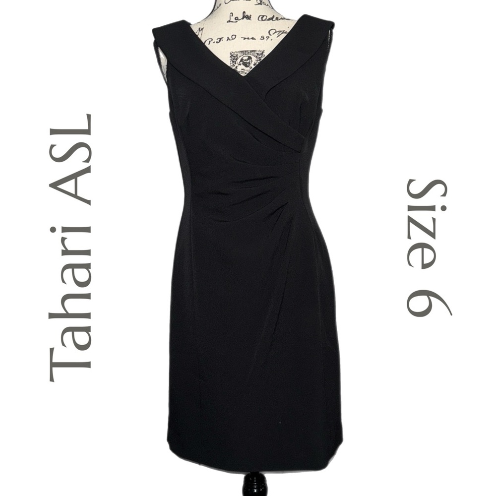 Tahari ASL - Classic Black Sleeveless Dress - Size 6